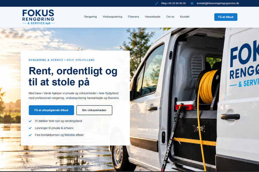 Fokus Rengøring og Service hjemmeside